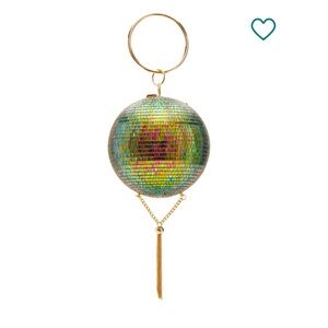 Betsey Johnson Dancing Queen Gold Hardware Rhinestone Disco Ball Crossbody bag